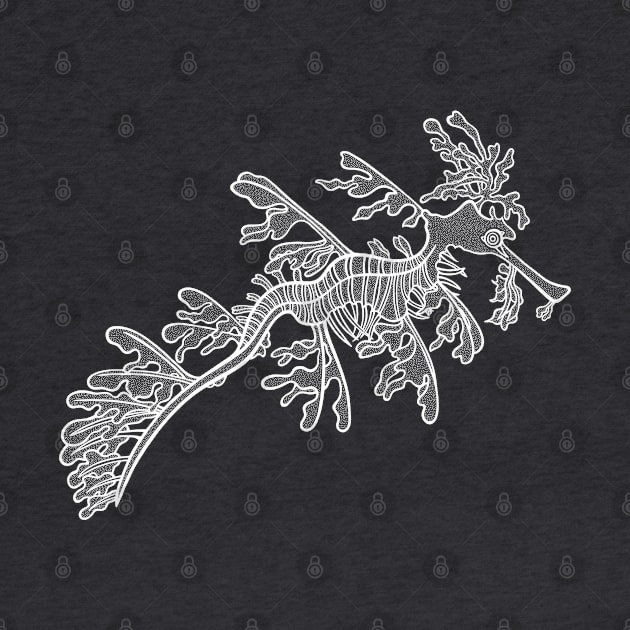 Hand drawn Leafy Seadragon - marine animal design by Green Paladin